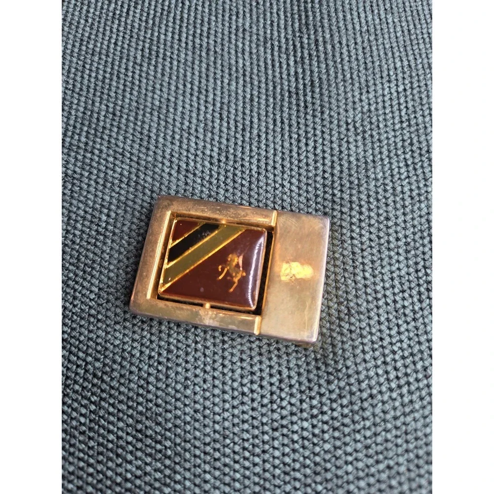 Vintage Antique Flip Letter G Enamel Gold Belt Buckle 1in Belt Antique